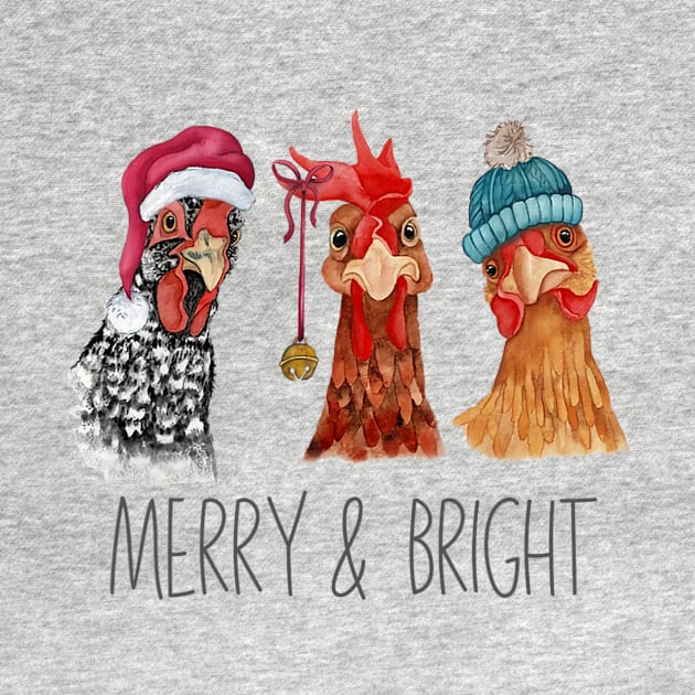 Cute Chickens Christmas Christmas Farm Animal Funny Holiday by rivkazachariah